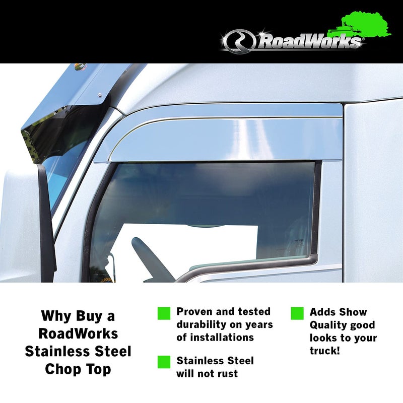 RoadWorks | Stainless Steel 6" Chop Tops for Kenworth T680/T880, Polished Finish | 48057 - Image 4